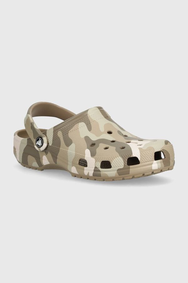 Crocs Natikači Crocs Classic Printed Camo Clog moški, rjava barva, 206454