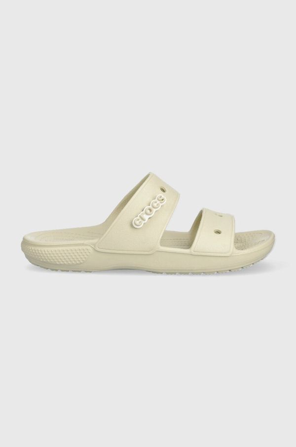 Crocs Natikači Crocs Classic Sandal ženski, bež barva, 206761