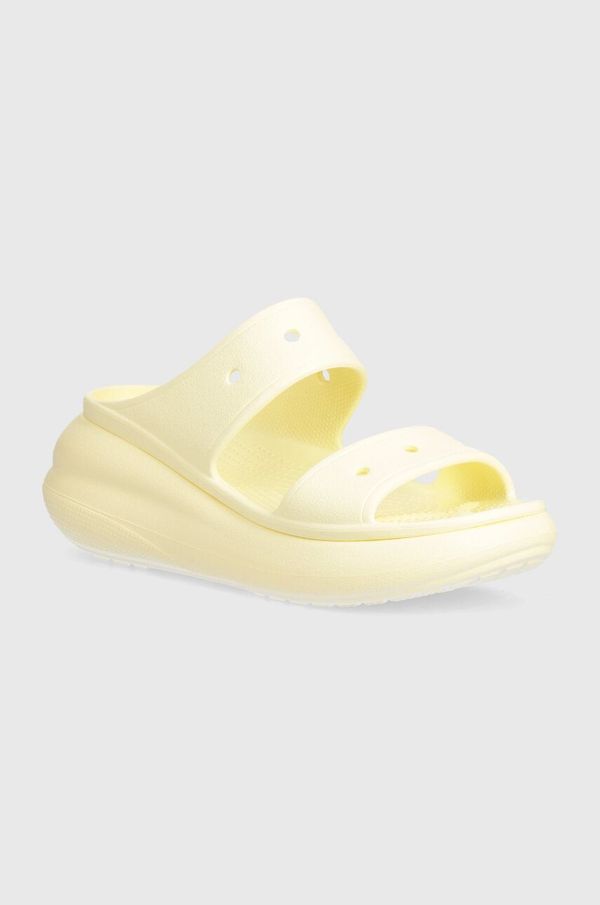 Crocs Natikači Crocs Crush Sandal ženski, rumena barva, 207670