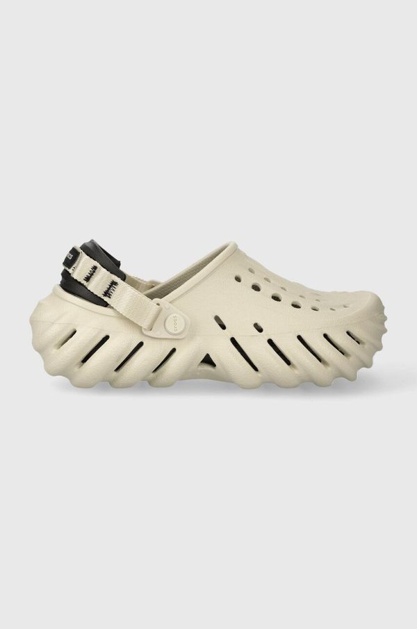 Crocs Natikači Crocs Echo Clog ženski, bež barva, 207937