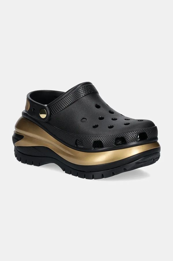 Crocs Natikači Crocs Mega Crush Metallic Clog ženski, črna barva, 210368