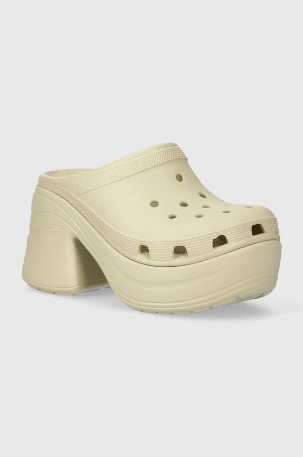 Crocs Natikači Crocs Siren Clog ženski, bež barva, 208547