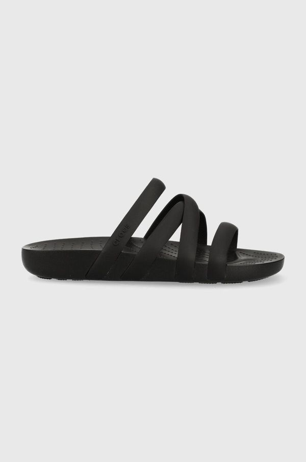 Crocs Natikači Crocs Splash Strappy Sandal ženski, črna barva, 208217