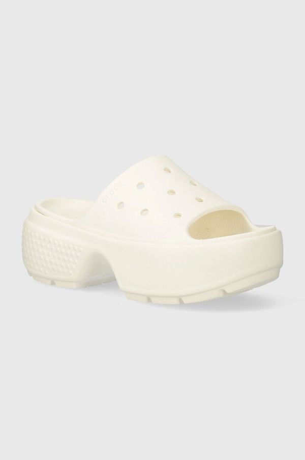 Crocs Natikači Crocs Stomp Slide ženski, bež barva, 209346