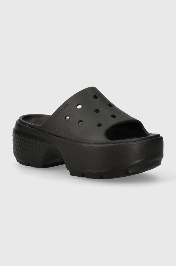 Crocs Natikači Crocs Stomp Slide ženski, črna barva, 209346