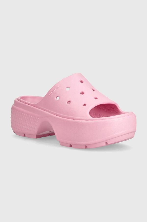 Crocs Natikači Crocs Stomp Slide ženski, roza barva, 209346