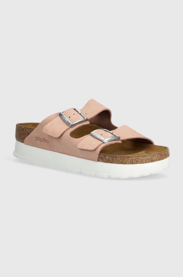 Birkenstock Natikači iz nubuka Birkenstock Arizona Platform Flex Birkenstock x Papillio roza barva, 1026894