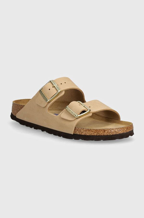 Birkenstock Natikači iz nubuka Birkenstock Arizona SFB bež barva, 1019016