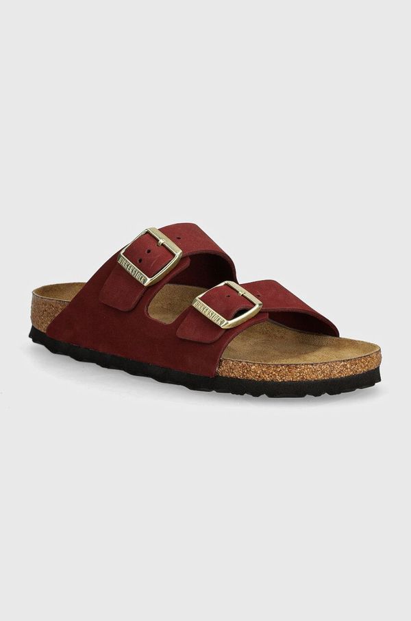 Birkenstock Natikači iz nubuka Birkenstock Arizona SFB bordo barva, 1028719