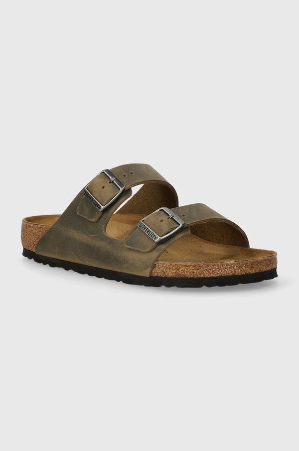 Birkenstock Natikači iz nubuka Birkenstock Arizona zelena barva, 1027022