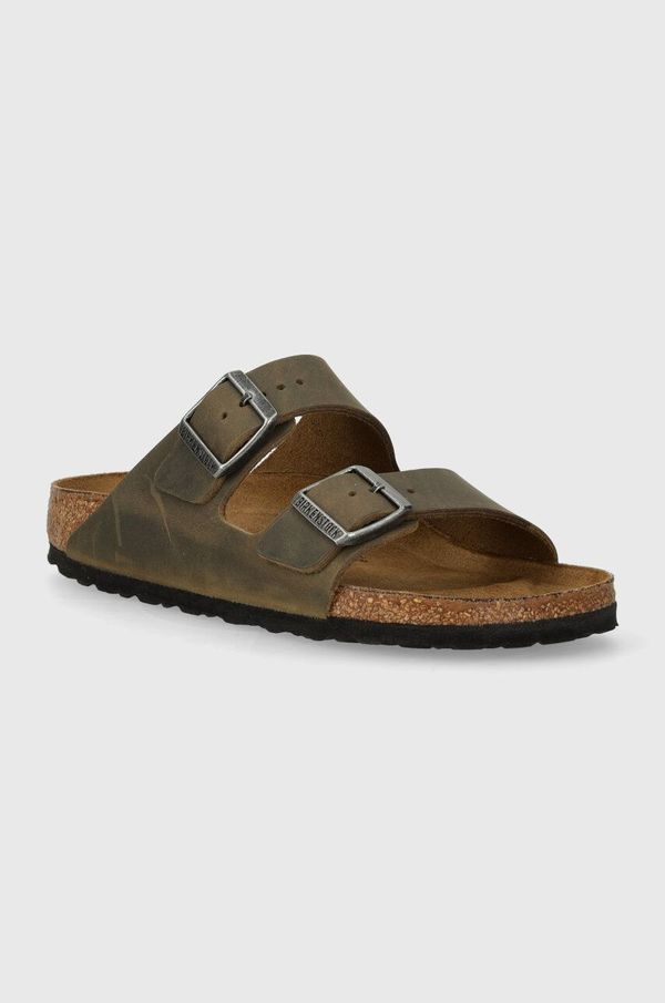 Birkenstock Natikači iz nubuka Birkenstock Arizona zelena barva, 1027039
