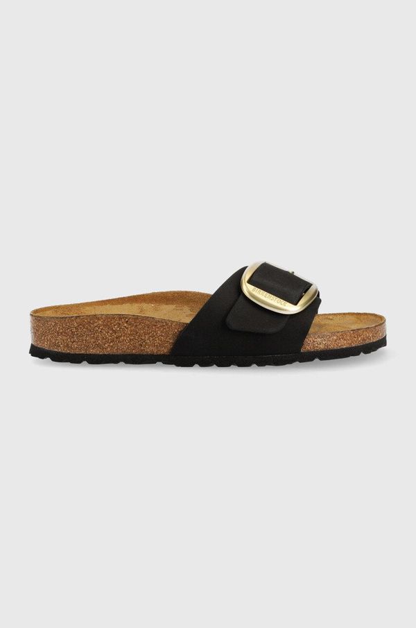 Birkenstock Natikači iz nubuka Birkenstock Madrid Big Buckle črna barva, 1023373