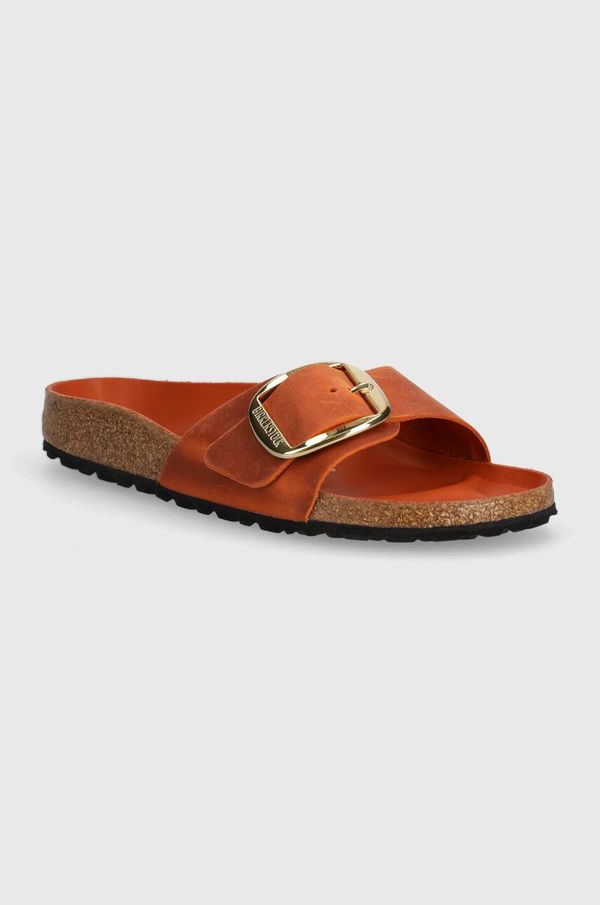 Birkenstock Natikači iz nubuka Birkenstock Madrid Big Buckle oranžna barva, 1026632