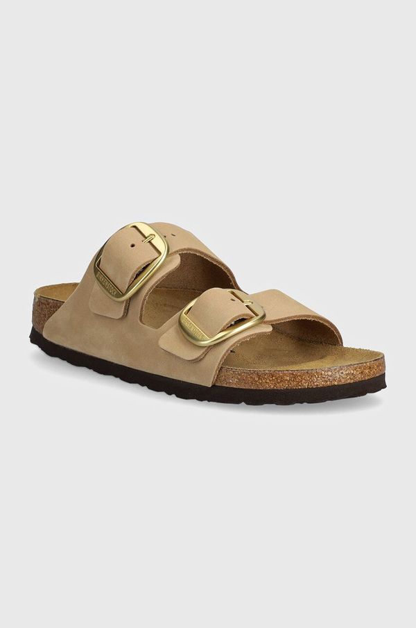 Birkenstock Natikači iz semiša Birkenstock Arizona Big Buckle ženski, bež barva, 1024064