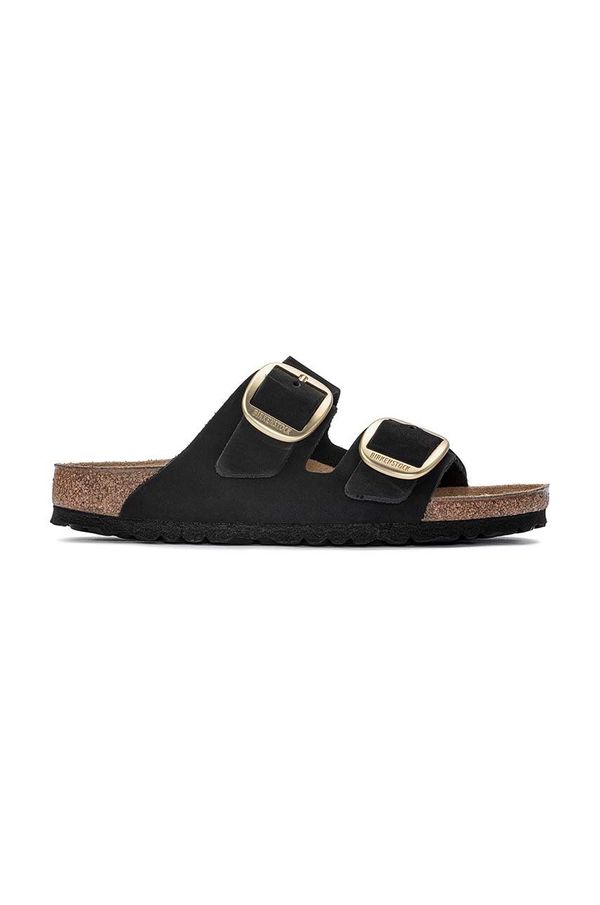 Birkenstock Natikači iz semiša Birkenstock ARIZONA BIG BUCKLE ženski, črna barva, 1023239