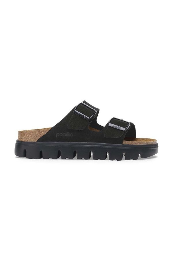 Birkenstock Natikači iz semiša Birkenstock Arizona Chunky Birkenstock x Papillio ženski, črna barva, 1028403