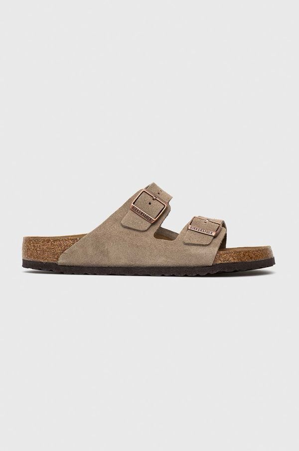 Birkenstock Natikači iz semiša Birkenstock Arizona moški, bež barva, 51461