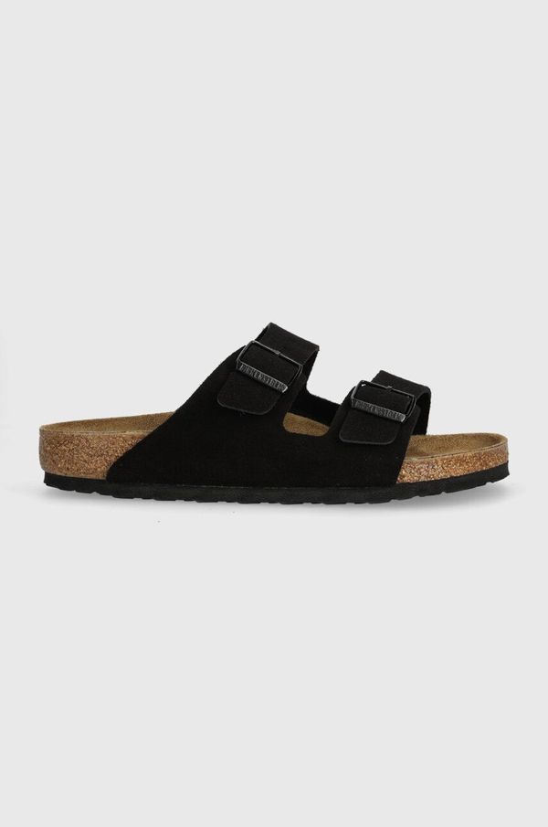 Birkenstock Natikači iz semiša Birkenstock Arizona moški, črna barva, 1027152