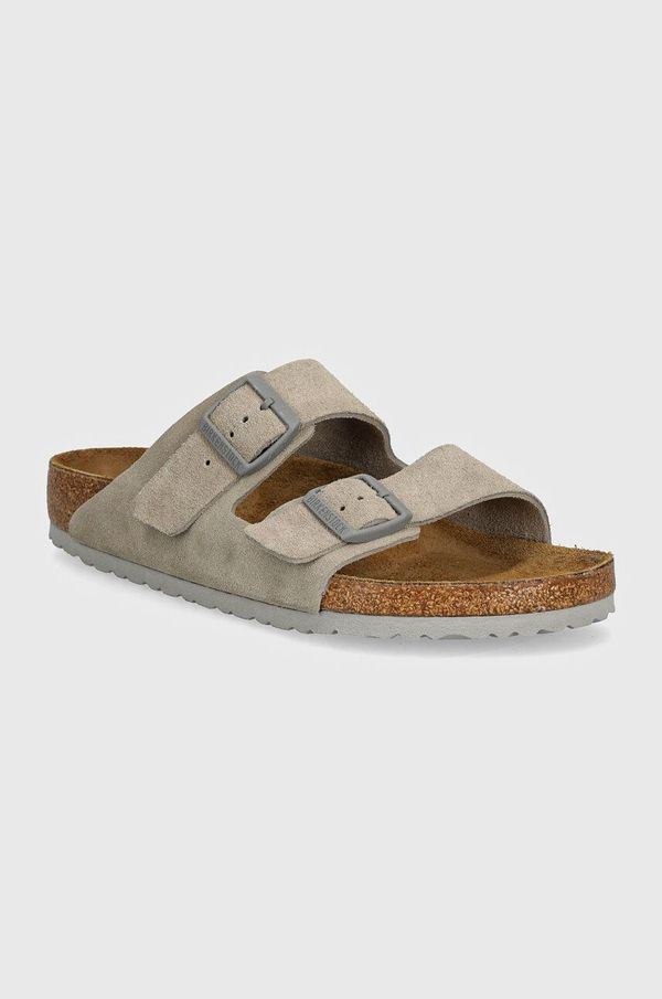 Birkenstock Natikači iz semiša Birkenstock Arizona moški, siva barva, 1028603