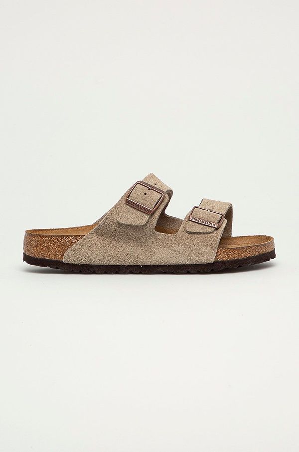 Birkenstock Natikači iz semiša Birkenstock Arizona moški, siva barva, 951301