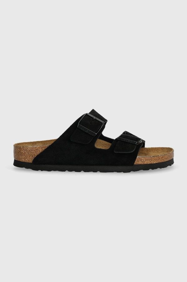 Birkenstock Natikači iz semiša Birkenstock Arizona ženski, črna barva, 1027164