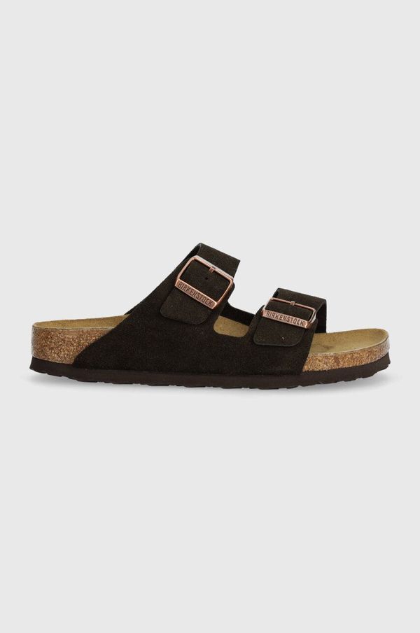 Birkenstock Natikači iz semiša Birkenstock Arizona ženski, rjava barva, 1027083