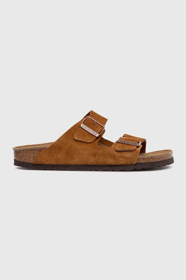 Birkenstock Natikači iz semiša Birkenstock Arizona ženski, rjava barva, 1027162