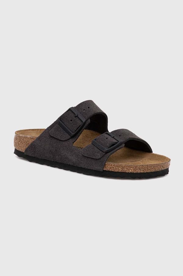 Birkenstock Natikači iz semiša Birkenstock Arizona ženski, siva barva, 1028592