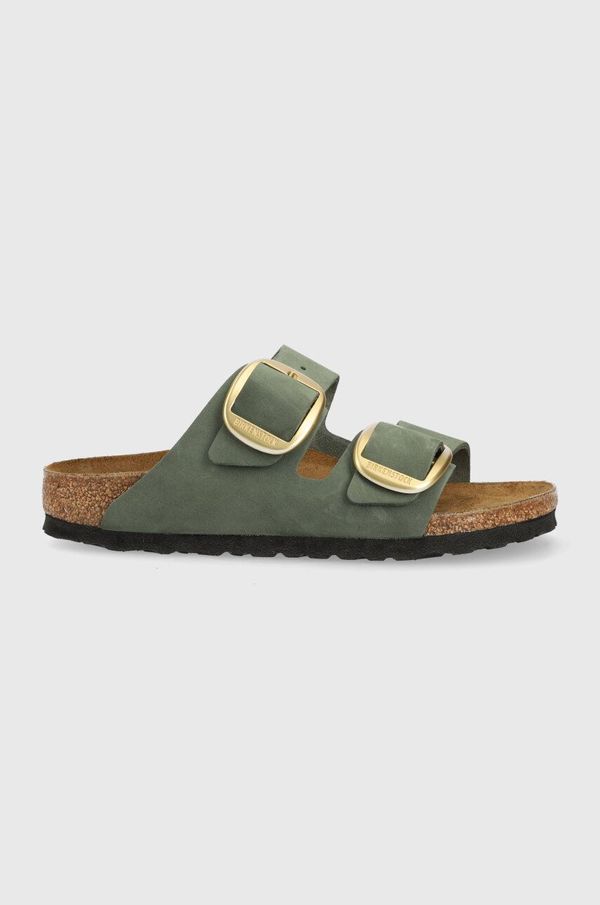 Birkenstock Natikači iz semiša Birkenstock Arizona ženski, zelena barva, 1025367