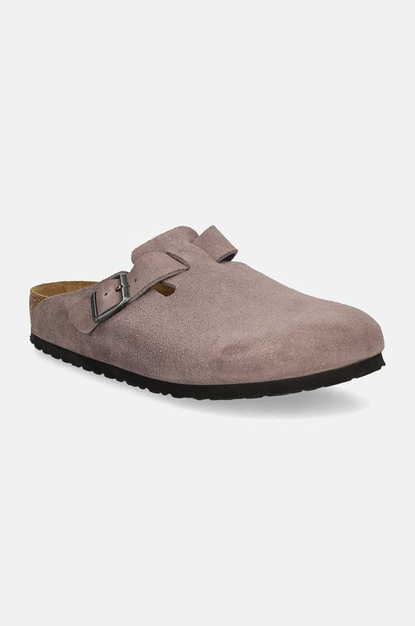 Birkenstock Natikači iz semiša Birkenstock Boston moški, vijolična barva, 1028363