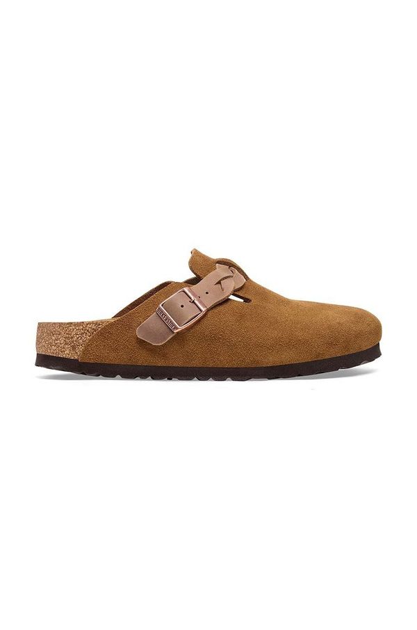 Birkenstock Natikači iz semiša Birkenstock Boston ženski, rjava barva, 1026713