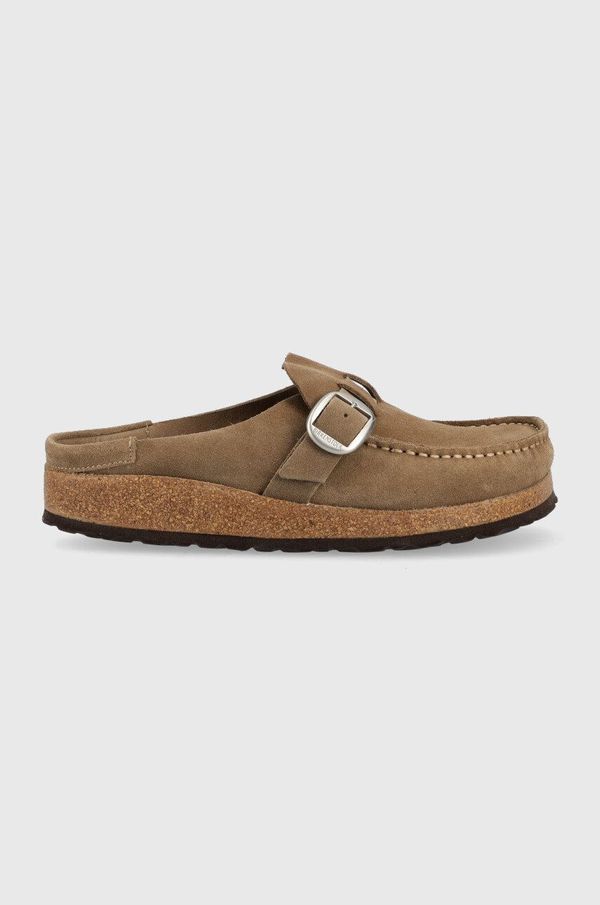 Birkenstock Natikači iz semiša Birkenstock Buckley ženski, bež barva 1019490