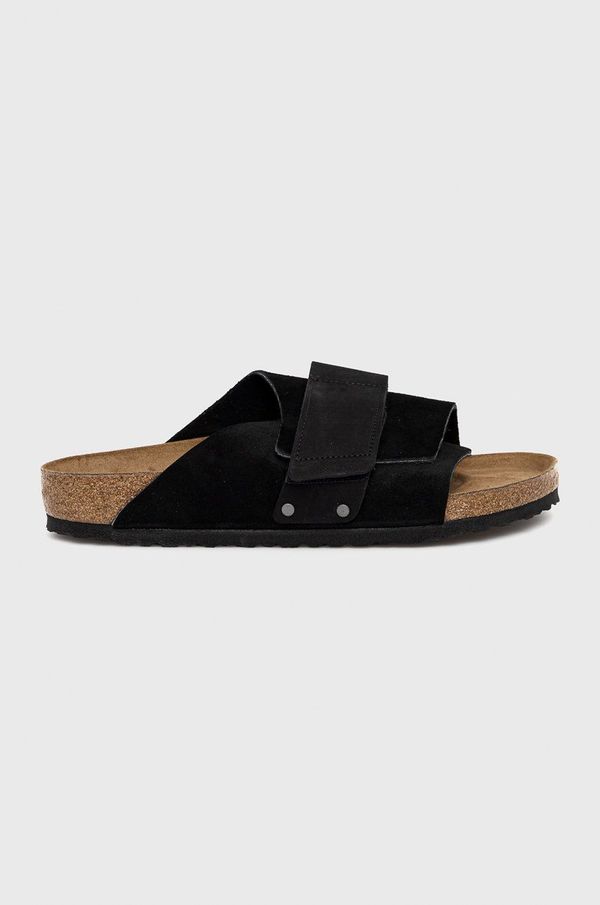 Birkenstock Natikači iz semiša Birkenstock Kyoto moški, črna barva, 1022350