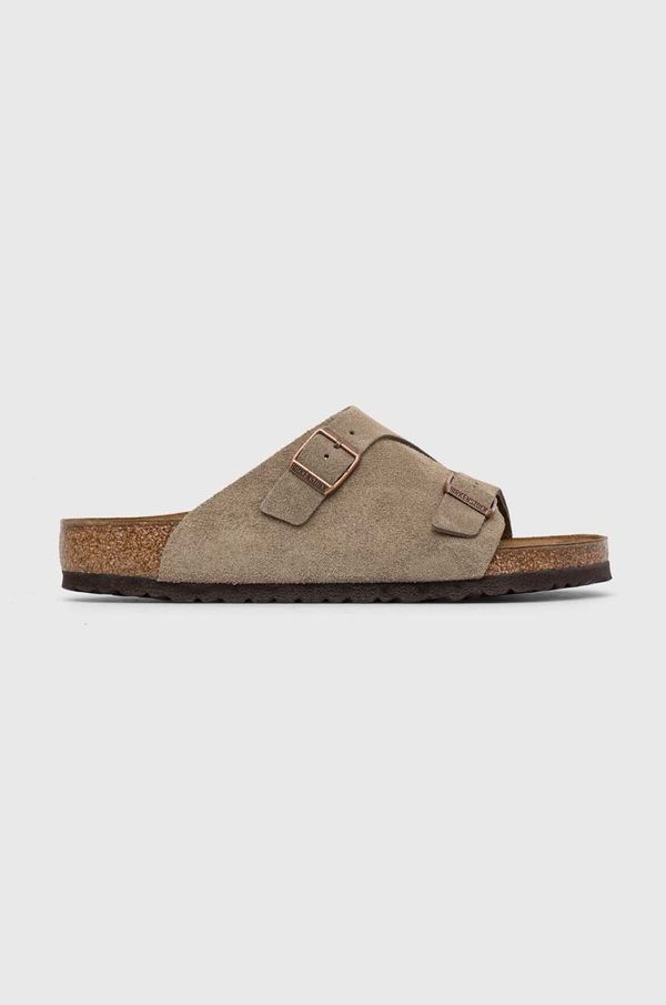 Birkenstock Natikači iz semiša Birkenstock moški, siva barva