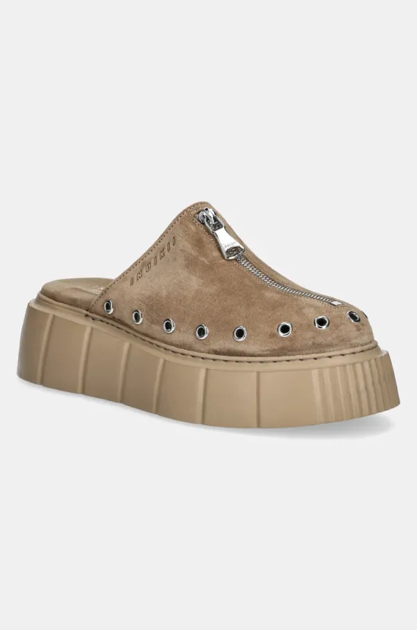 Inuikii Natikači iz semiša Inuikii Matilda Mule Suede ženski, bež barva, 1001.017.0021.250 / 30102-072