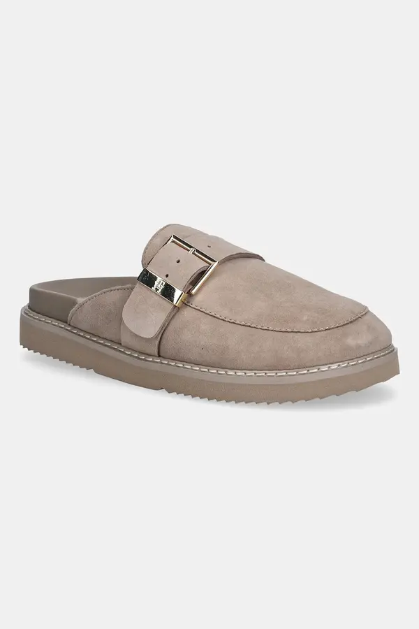 Tommy Hilfiger Natikači iz semiša Tommy Hilfiger TH BUCKLE FUR SUEDE MULE