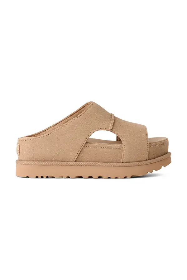 UGG Natikači iz semiša UGG W Goldenstar Hi Cutout Slide