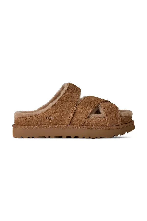 UGG Natikači iz semiša UGG W Greenport Cross Strap Slide