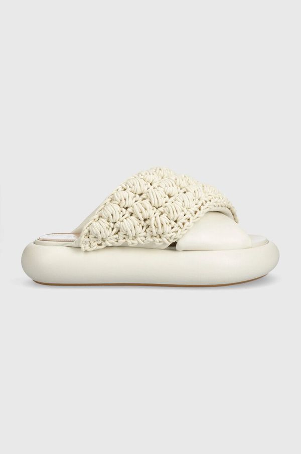 JW Anderson Natikači JW Anderson Crochet Twister ženski, bež barva, ANW42027A