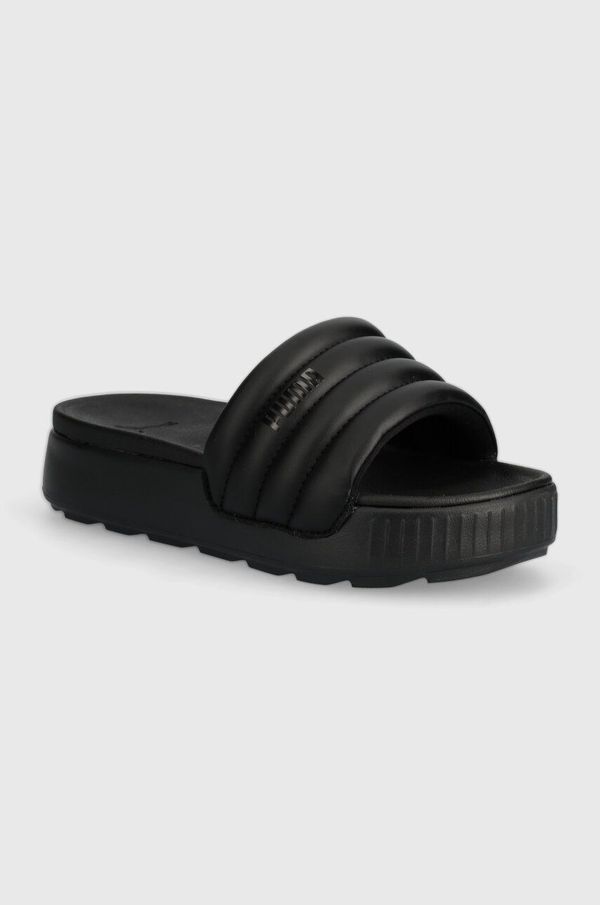 Puma Natikači Puma Karmen Slide Puffy ženski, črna barva, 395399