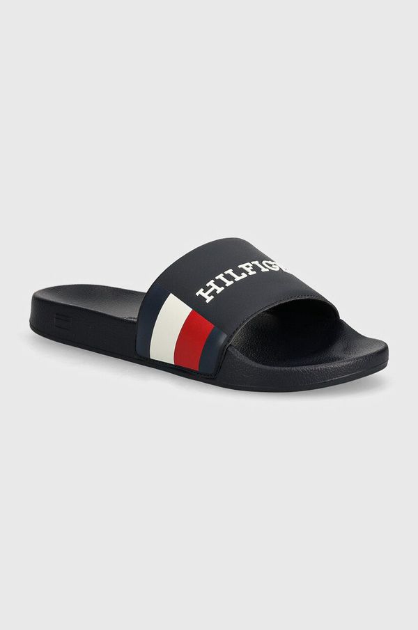 Tommy Hilfiger Natikači Tommy Hilfiger HILFIGER RWB POOL SLIDE moški, mornarsko modra barva, FM0FM05093