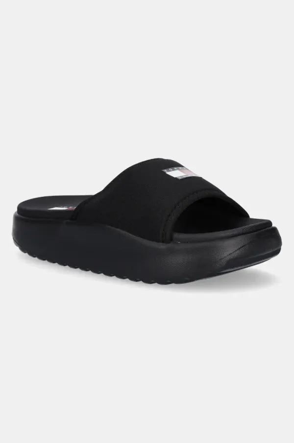 Tommy Jeans Natikači Tommy Jeans COMFY POOL SLIDE ženski, črna barva, EN0EN02765