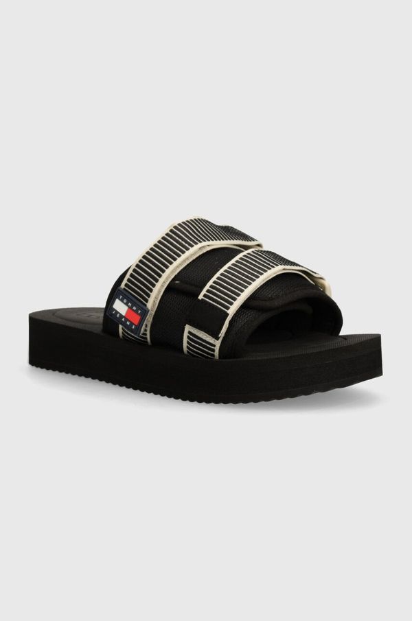 Tommy Jeans Natikači Tommy Jeans TJM SANDAL CASUAL moški, črna barva, EM0EM01389