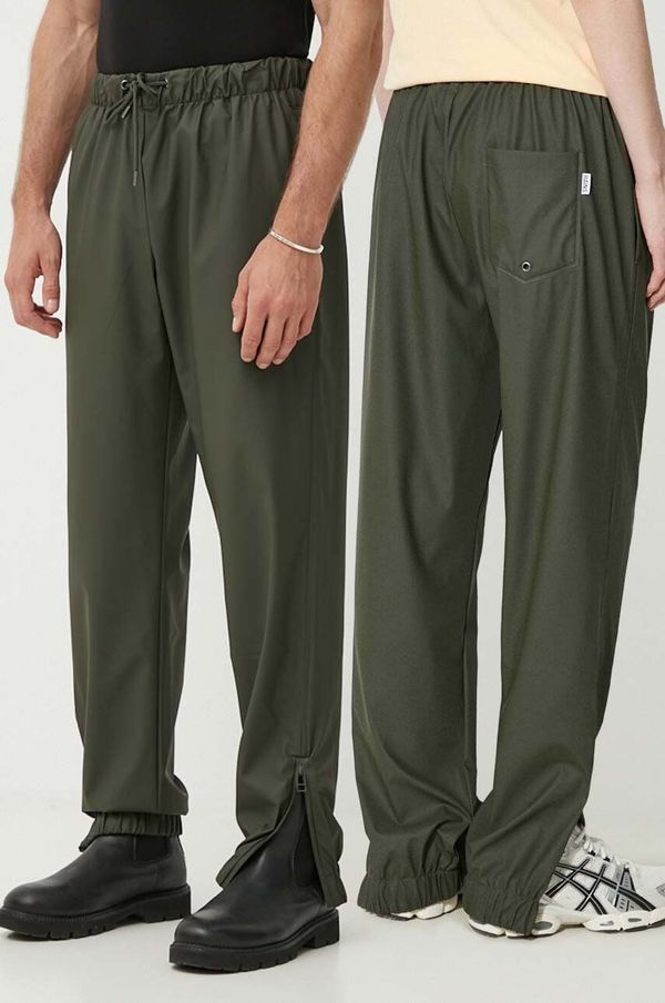 Rains Nepremočljive hlače Rains 18560-GREEN Rain Pants Regular zelena barva