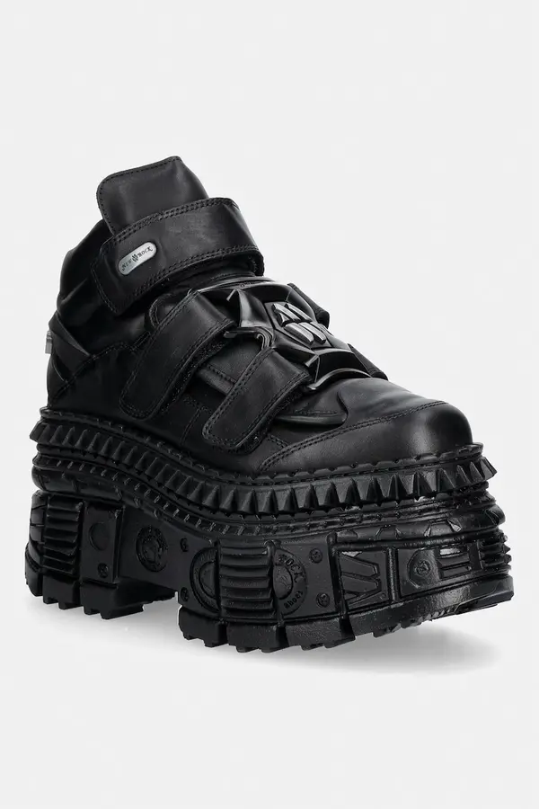 New Rock New Rock CRUST NEGRO NEGRO, TANK CASCO čevlji ženski usnjeni