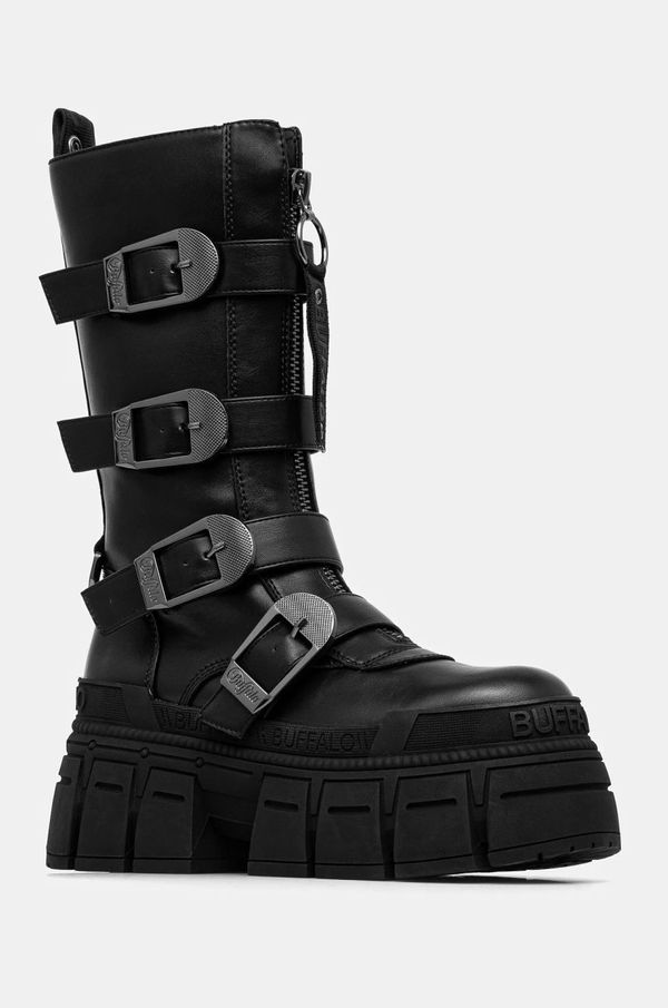 Buffalo Nizki škornji Buffalo Gospher Biker Hi Zip črna barva, 1220051-BLK