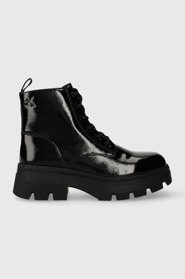 Calvin Klein Jeans Nizki škornji Calvin Klein Jeans CHUNKY COMBAT LACEUP BOOT WN ženski, črna barva, YW0YW01265