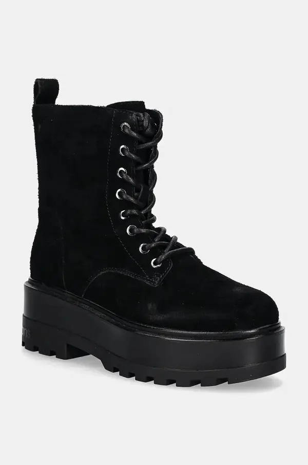 Calvin Klein Jeans Nizki škornji iz semiša Calvin Klein Jeans FLATFORM ZIP LACEUP MG S