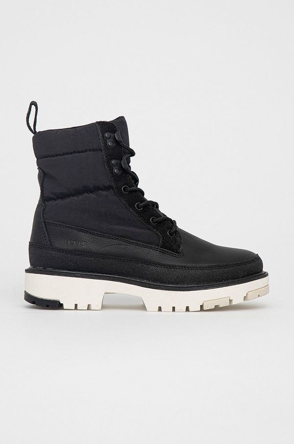 Levi's Nizki škornji Levi's ženski, črna barva