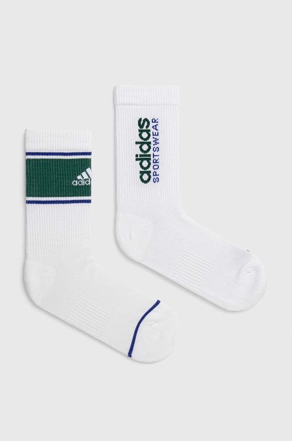 adidas Nogavice adidas 2-pack bela barva, IY7820